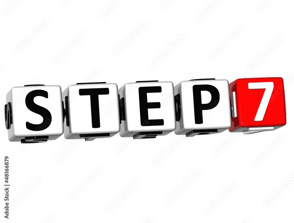 3D Step Button Click Here Block Text 3D Step Button Click Here Block Text