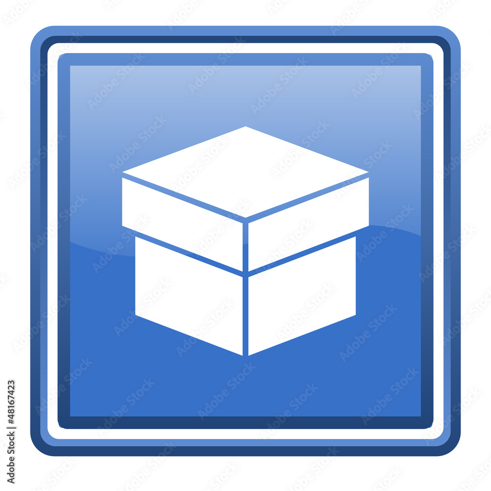 box blue glossy square web icon isolated box blue glossy square web icon isolated