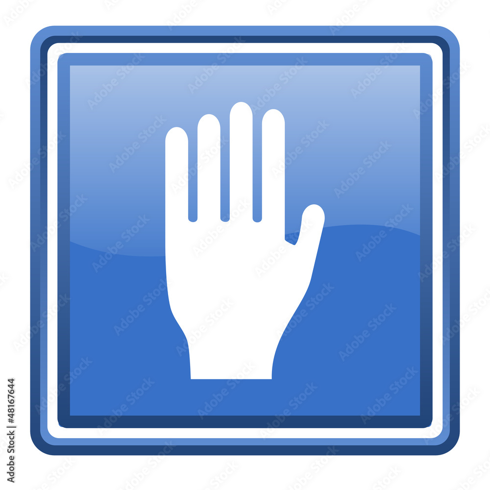 stop blue glossy square web icon isolated stop blue glossy square web icon isolated