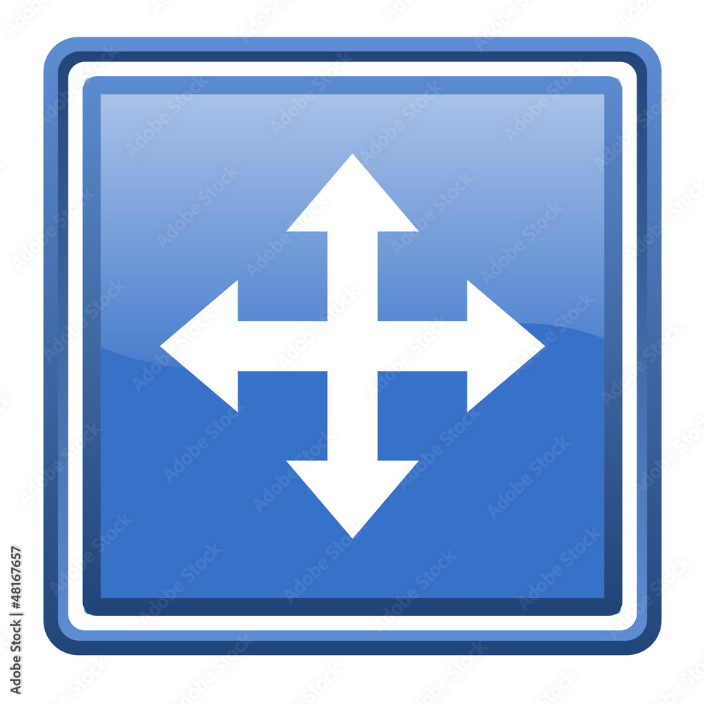 move arrow blue glossy square web icon isolated move arrow blue glossy square web icon isolated