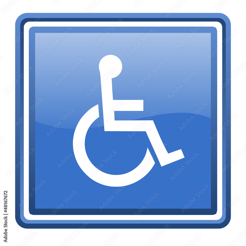 accessibility blue glossy square web icon isolated accessibility blue glossy square web icon isolated