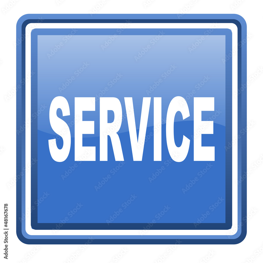 service blue glossy square web icon isolated service blue glossy square web icon isolated