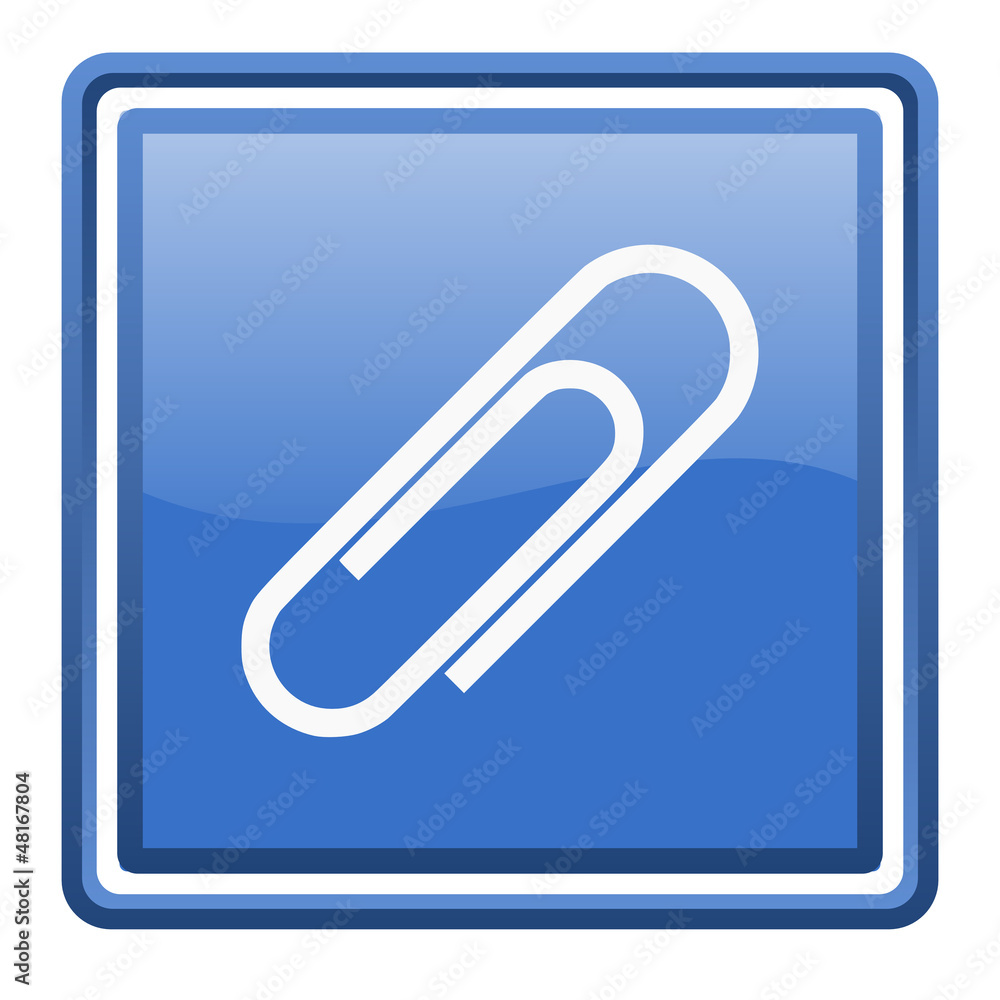 paper clip blue glossy square web icon isolated paper clip blue glossy square web icon isolated