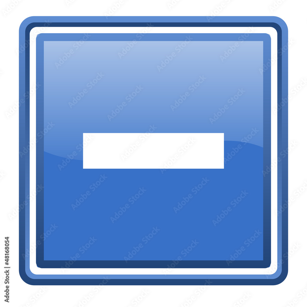 minus blue glossy square web icon isolated minus blue glossy square web icon isolated