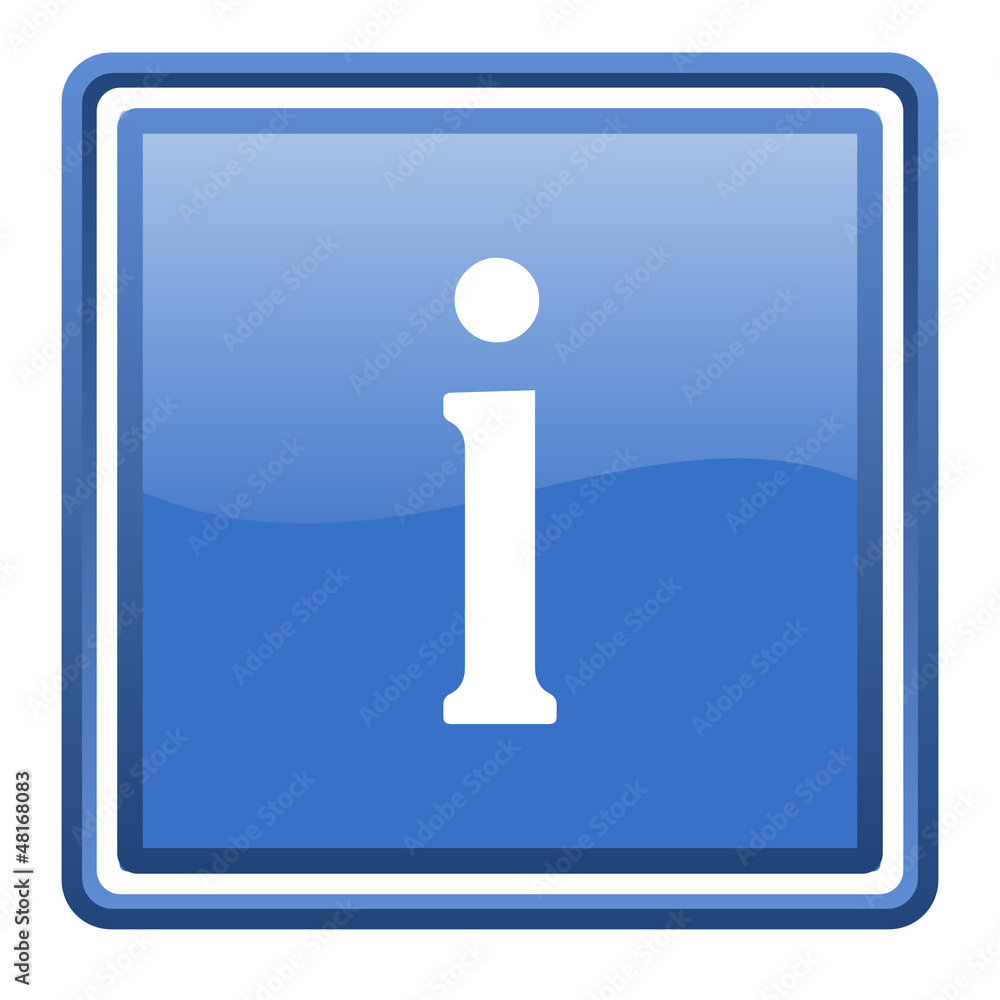 information blue glossy square web icon isolated information blue glossy square web icon isolated