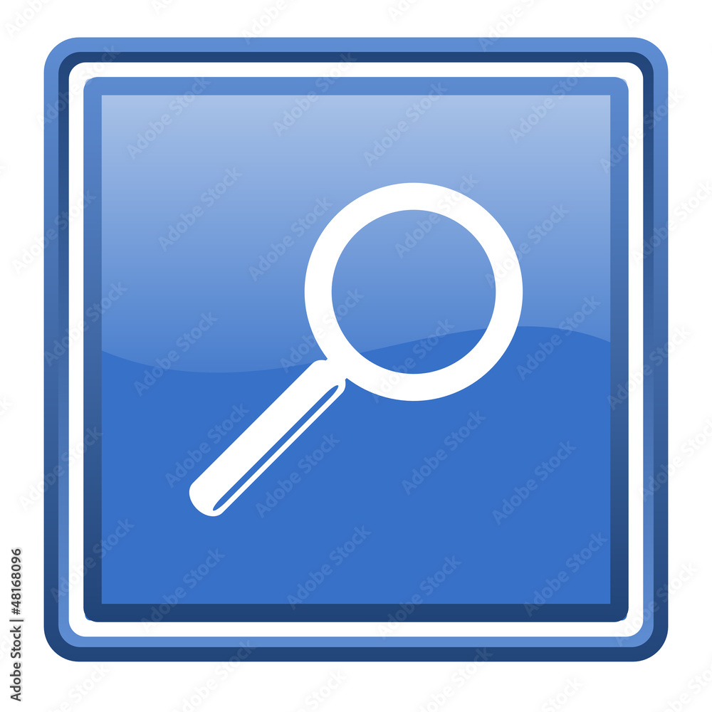 search blue glossy square web icon isolated search blue glossy square web icon isolated