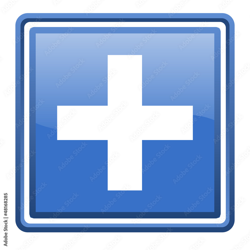 emergency blue glossy square web icon isolated emergency blue glossy square web icon isolated