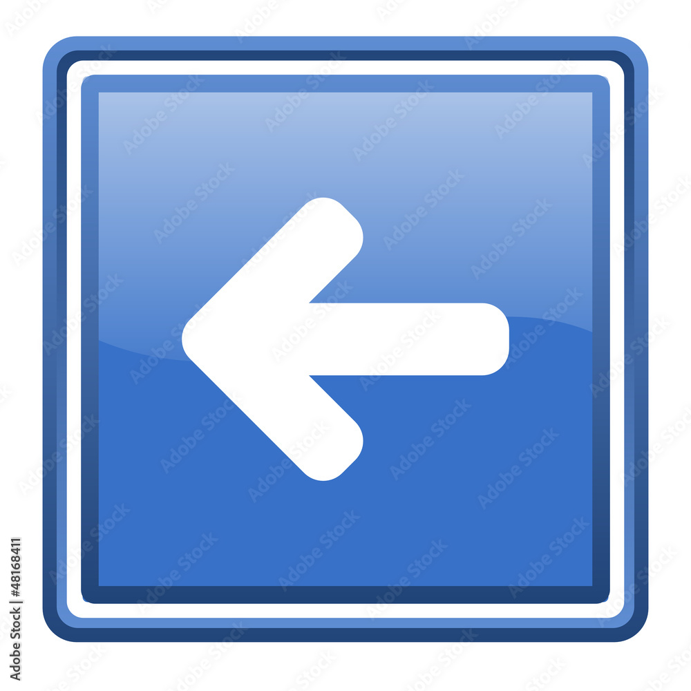 arrow left blue glossy square web icon isolated arrow left blue glossy square web icon isolated