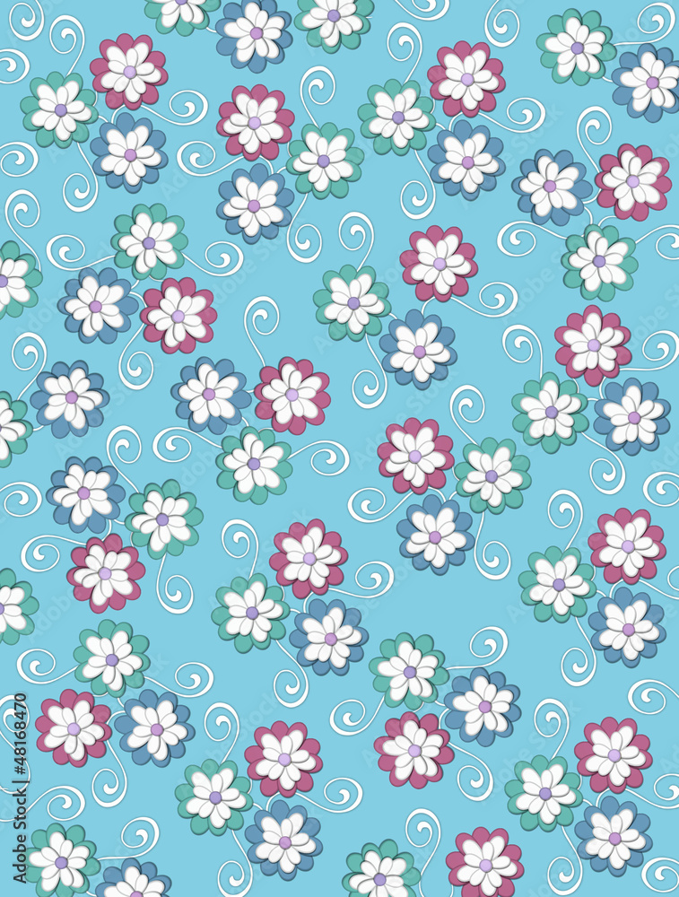 Background Pale Petals on aqua