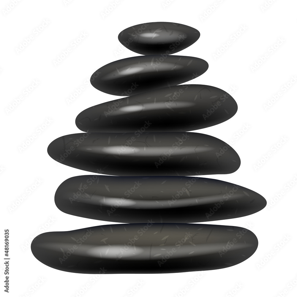 Illustration with massage stones. White background Illustration with massage stones. White background