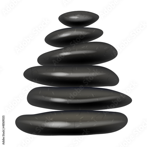 Illustration with massage stones. White background