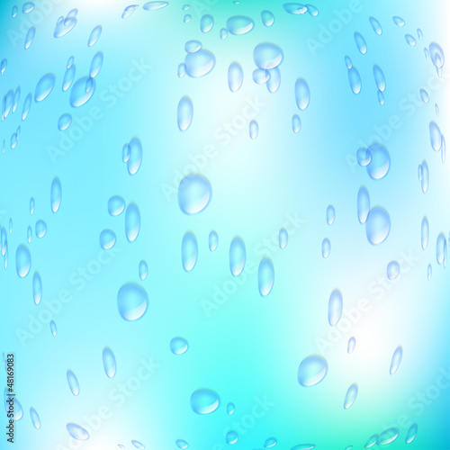 Abstract illustration of drops of water. Fish eye effect