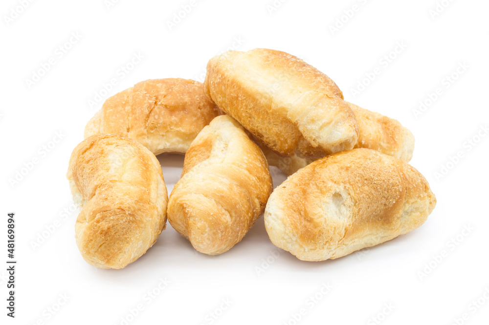 mini croissants isolated on a white background