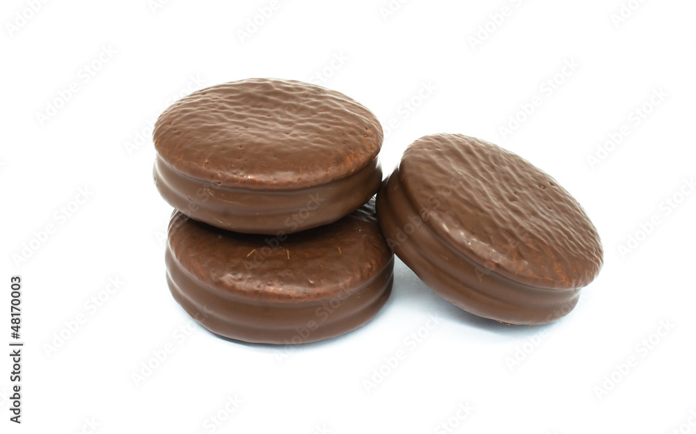 chocolate cookies on white background chocolate cookies on white background