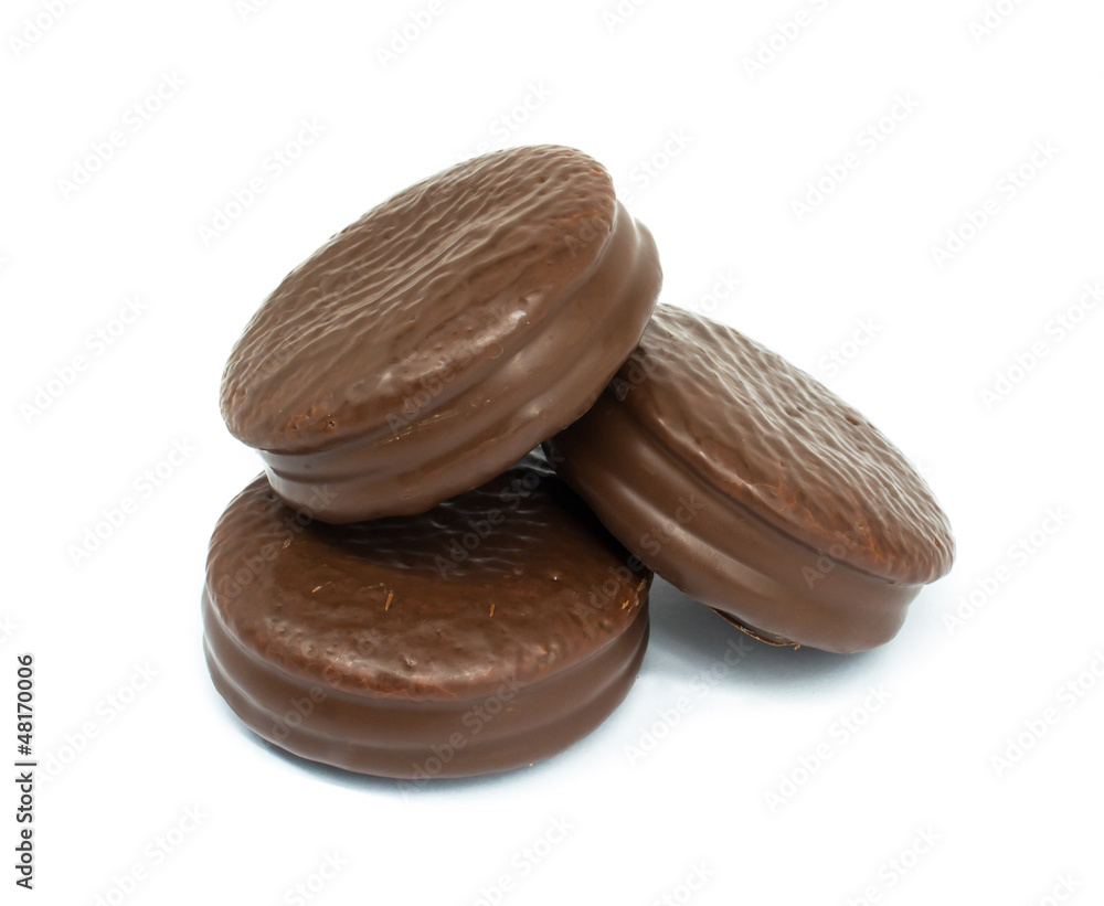 chocolate cookies on white background chocolate cookies on white background