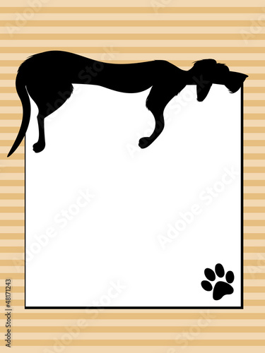 Lazy Dog Sleeping over Sign