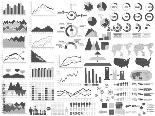 NEW STYLE WEB ELEMENTS INFOGRAPHIC DEMOGRAPHIC GRAY