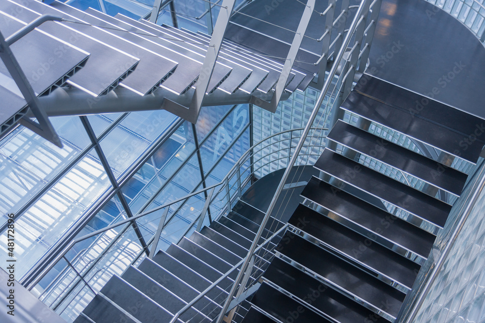 Open stairwell in a modern office building Open stairwell in a modern office building