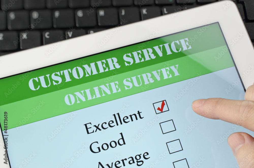 Naklejka premium Customer service online survey