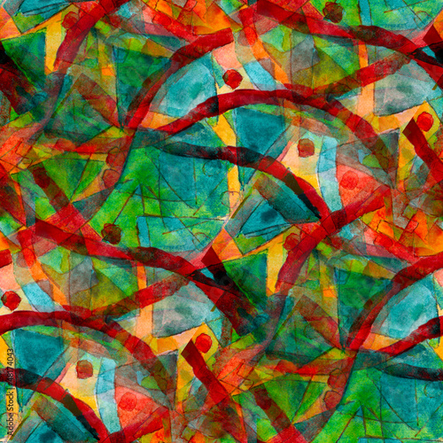 green red seamless cubism abstract art Picasso texture watercolo