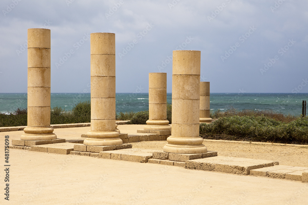 Stone Pillars At Caesaria