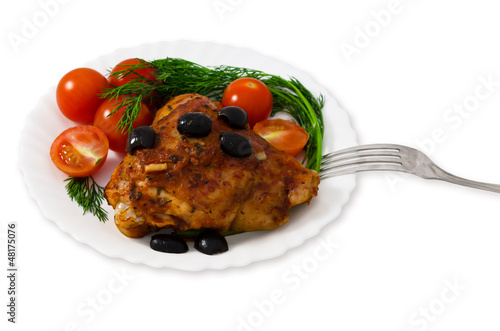 Chicken thighs with vegetables