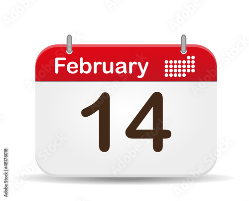 14 february calendar,Valentine´s day.