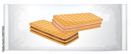 A pack of cream biscuits