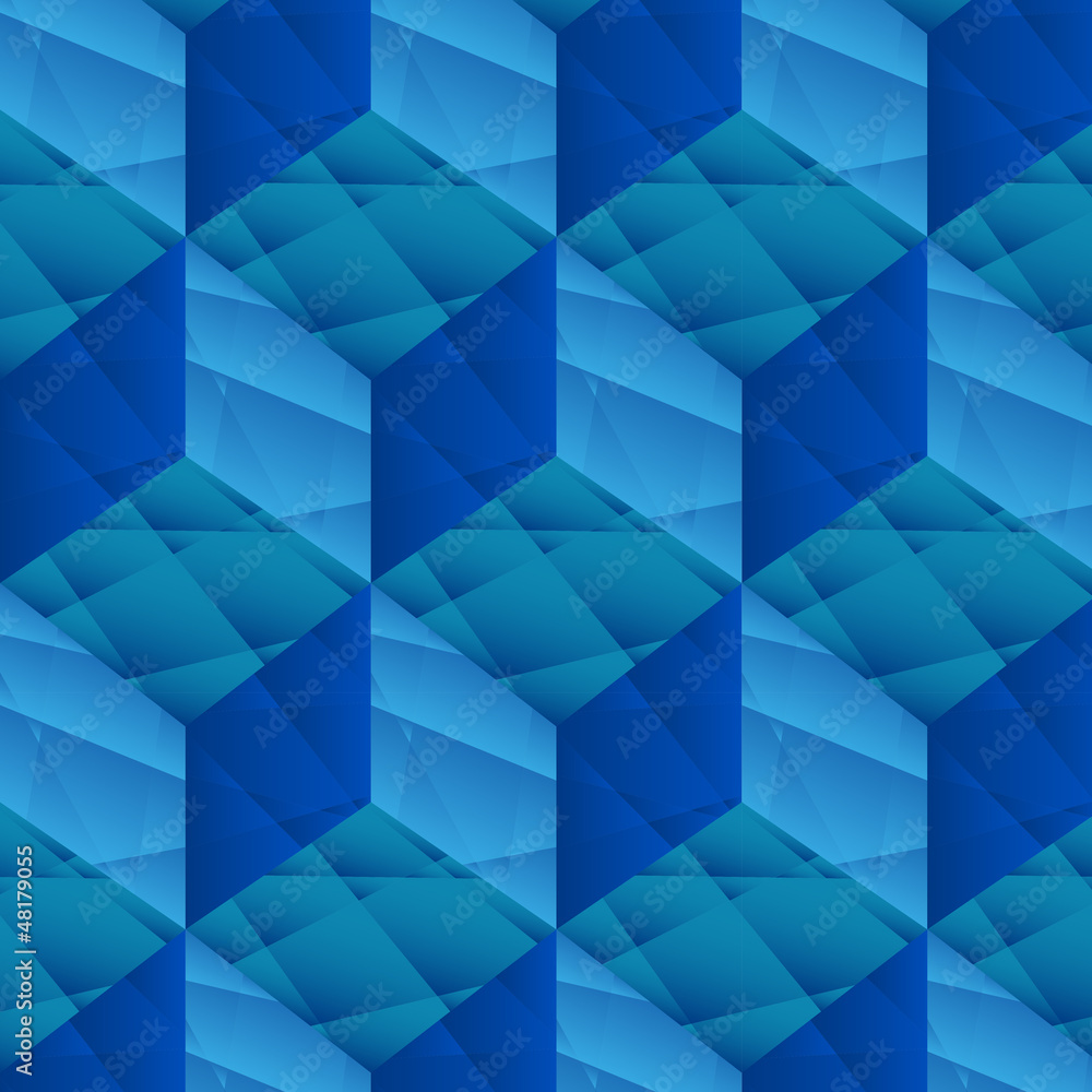 Pattern blue cubes