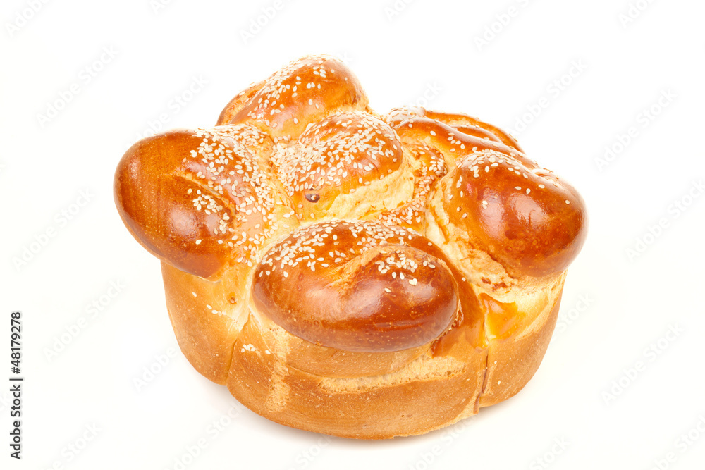 Sabbath challah with many white seed Sabbath challah with many white seed