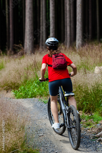 Girl biking