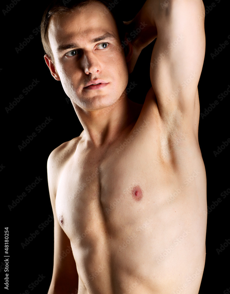 Portrait of a naked muscular man Portrait of a naked muscular man