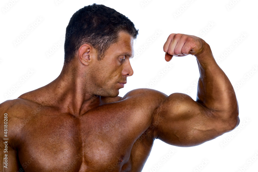 bodybuilder showing his muscles