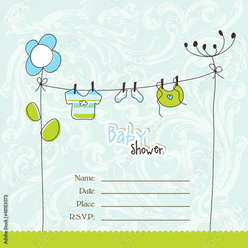 Baby shower invitation with copy space