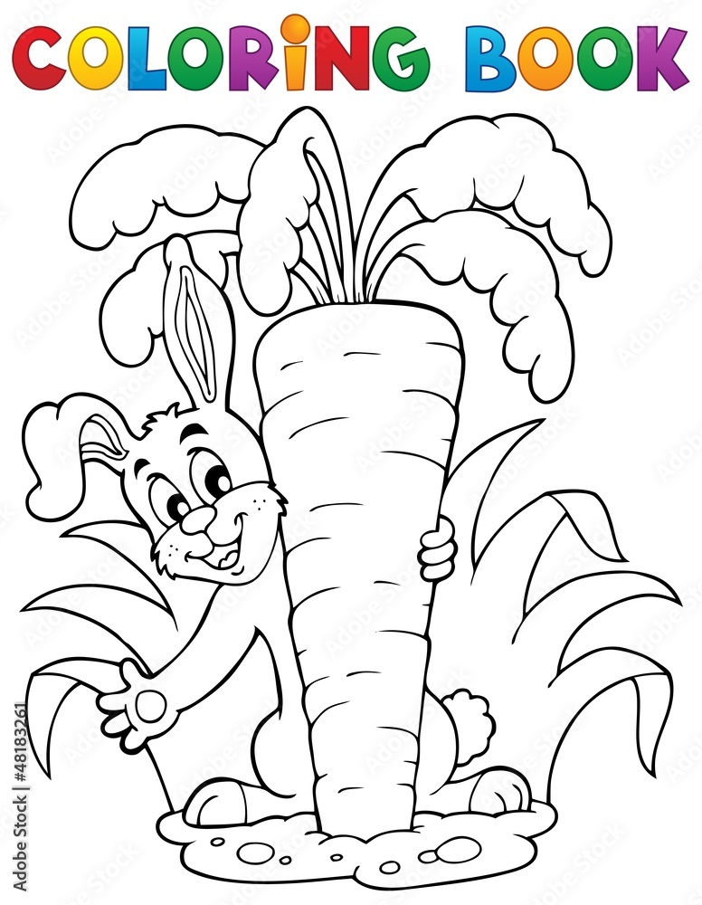 Coloring book rabbit theme 1 Coloring book rabbit theme 1