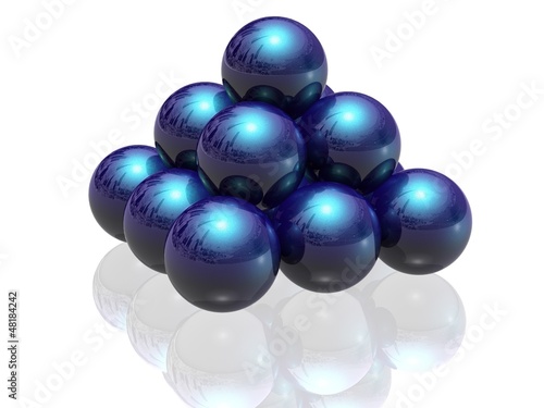 pyramid of blue balls