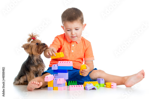 Child playing with building...