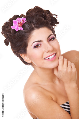 smiling woman with clean skin