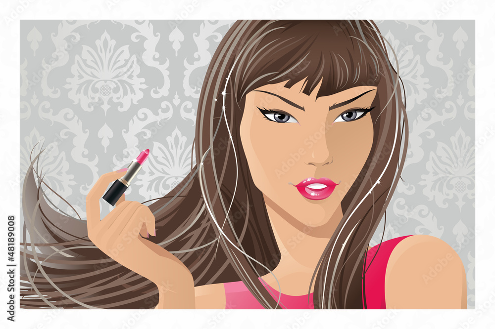 Obraz premium Making up lips