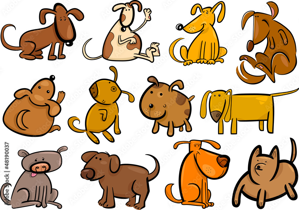 cartoon dogs or puppies big set cartoon dogs or puppies big set