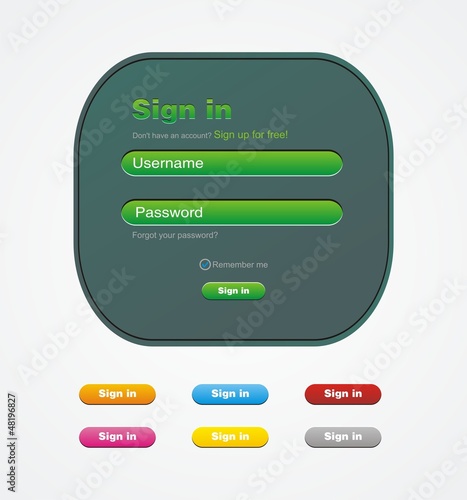 green sign in web form