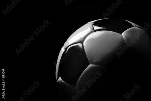 soccer ball isolated in black photo