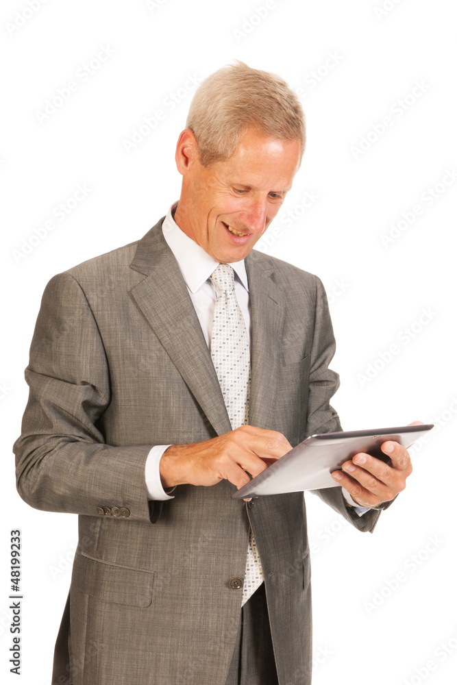 Senior business man with tablet Senior business man with tablet