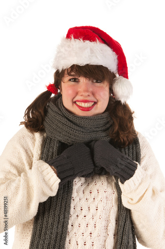 Winter girl with hat Santa Claus © Ivonne Wierink
