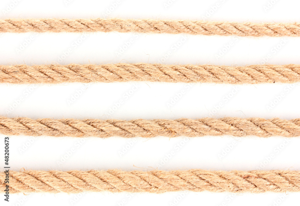 Collection of various ropes isolated on white Collection of various ropes isolated on white