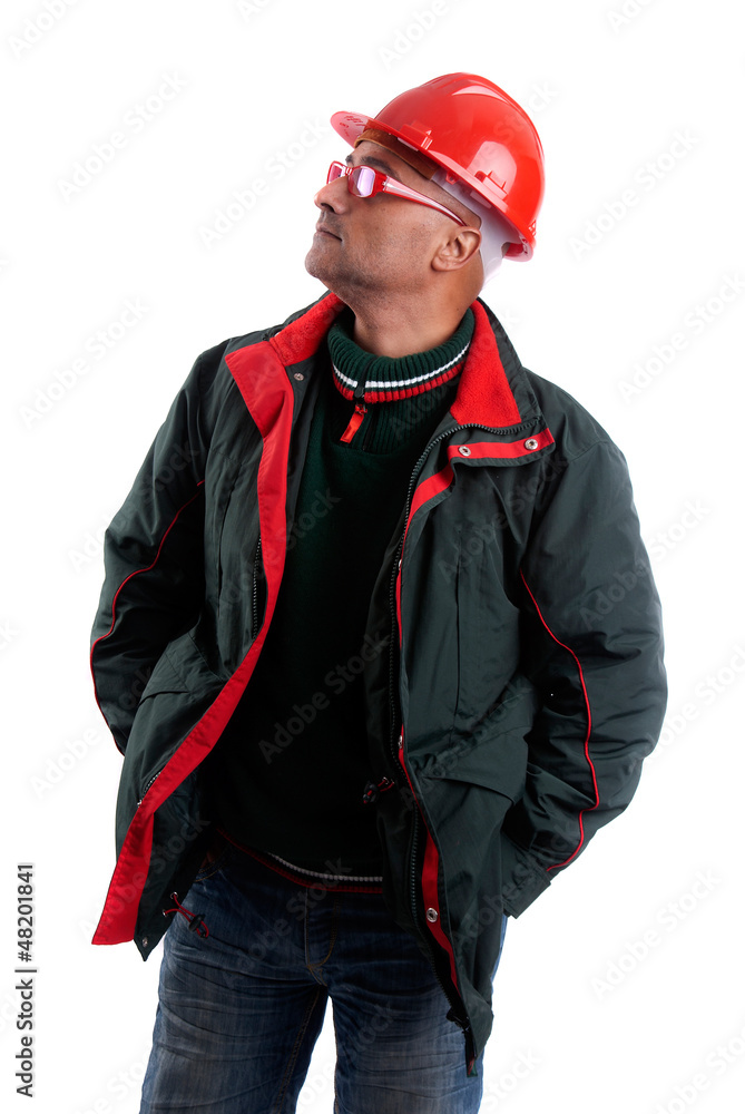 adult man holding construction helmet adult man holding construction helmet