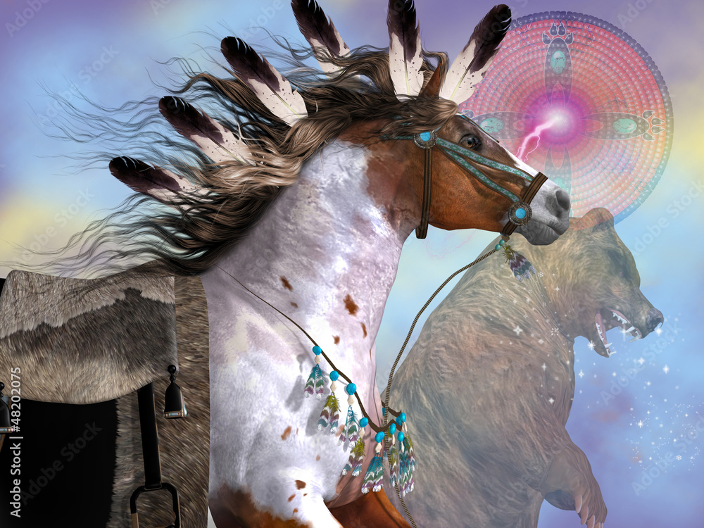 Obraz premium Year of the Bear Horse