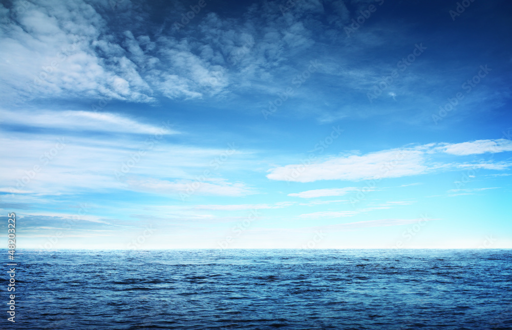 Image of blue sky and sea