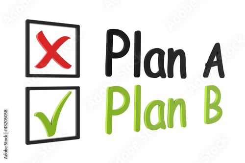 Tick and cross plan a and b
