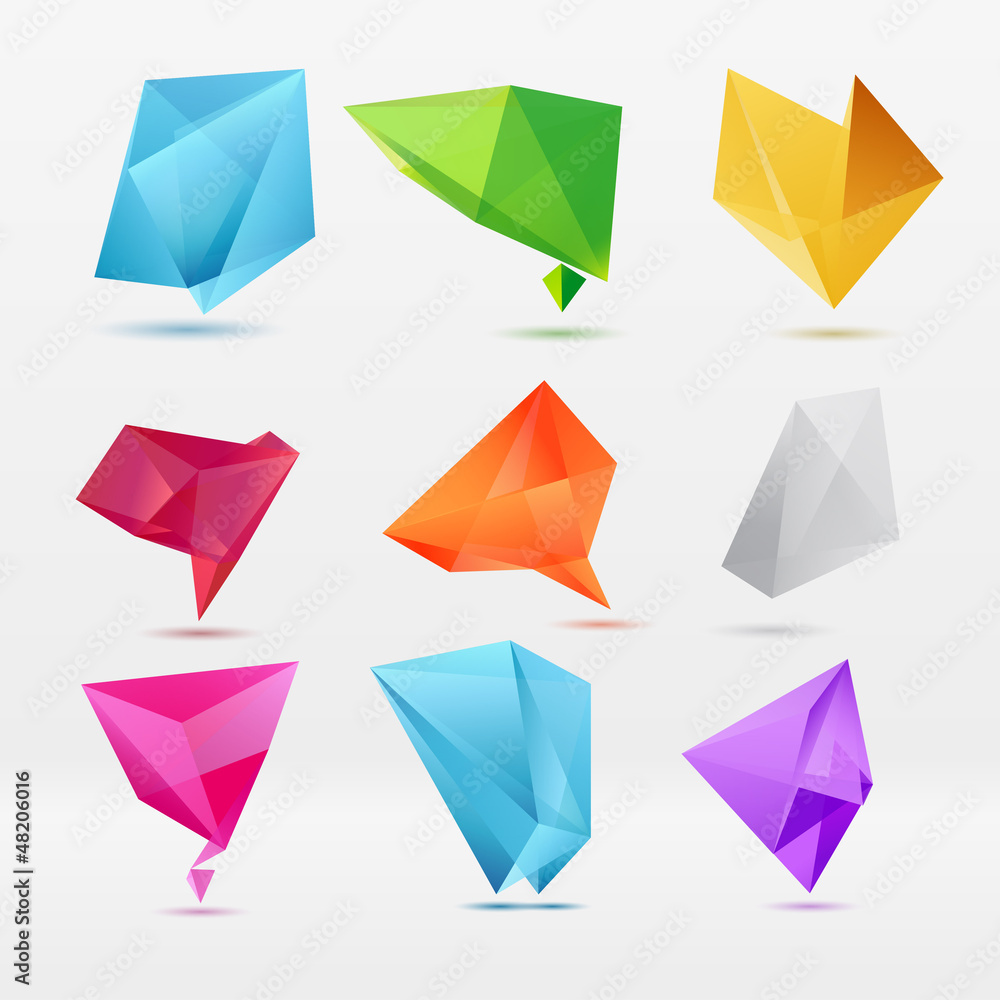 Abstract origami speech bubble vector background Abstract origami speech bubble vector background